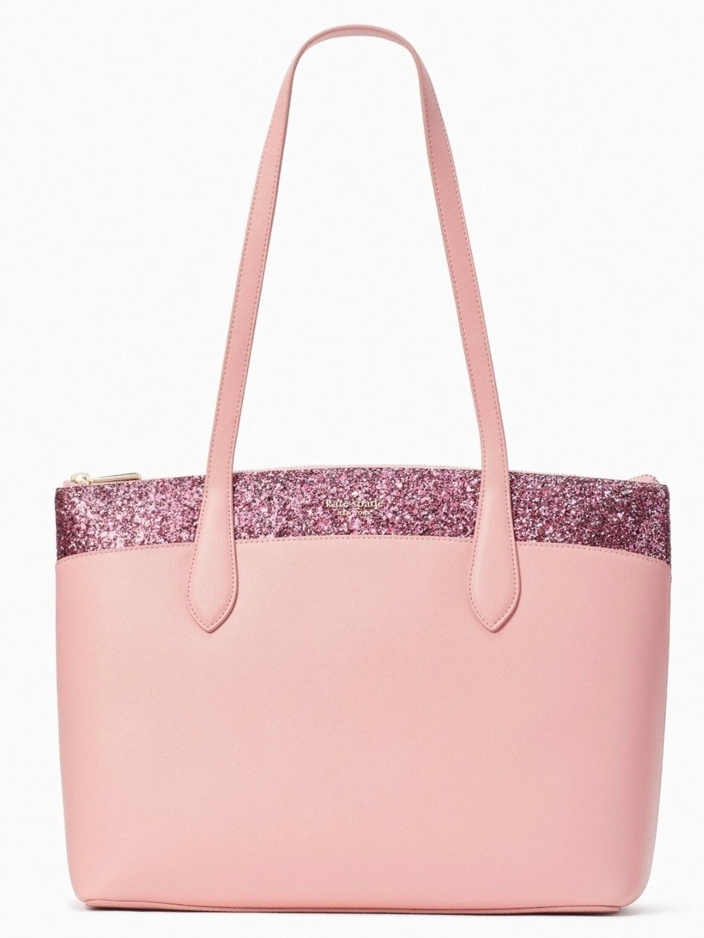 KATE SPADE NEW YORK Pink Glitter Trim Tote Bag